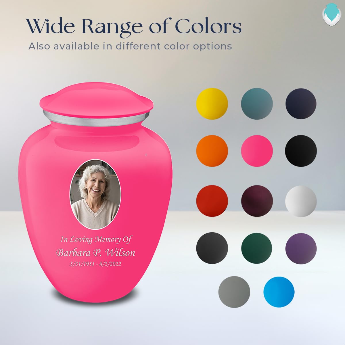Geturns Embrace Adult Personalized Picture Cremation Urns for Human Ashes I Large Photo Black Funeral Urn for Men and Women I 200 lbs