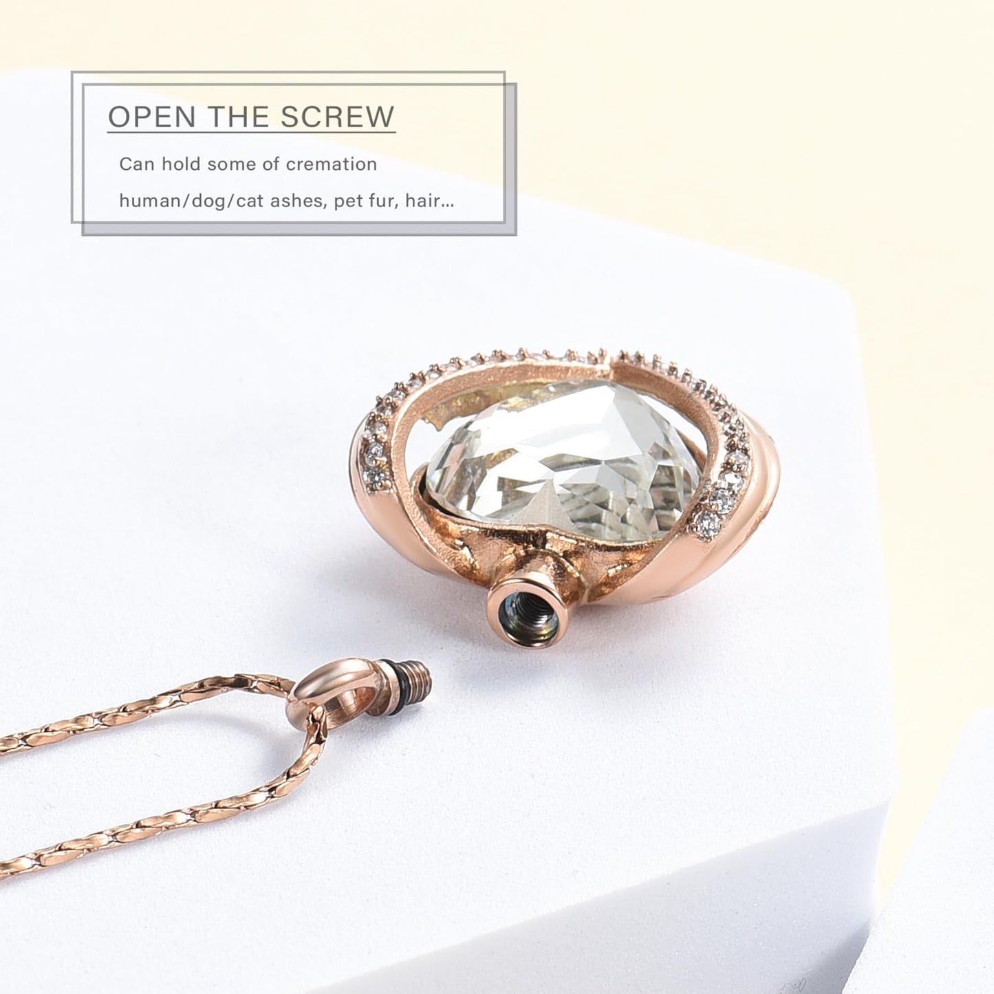 Imrsanl Cremation Jewelry for Ashes Pendant - Crystal Heart Urn Necklace with Mini Keepsake Urn Memorial Ash Jewelry