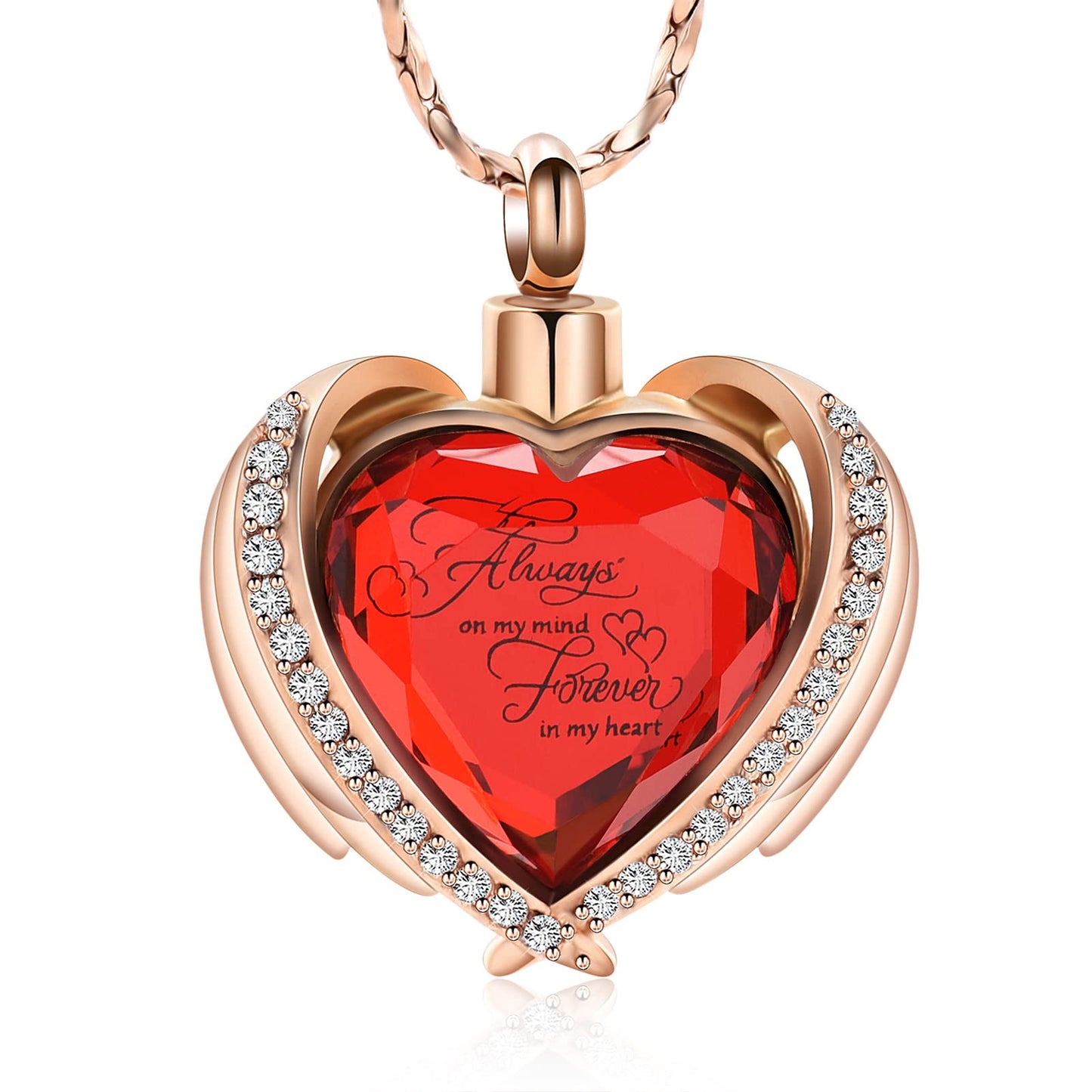 Imrsanl Cremation Jewelry for Ashes Pendant - Crystal Heart Urn Necklace with Mini Keepsake Urn Memorial Ash Jewelry