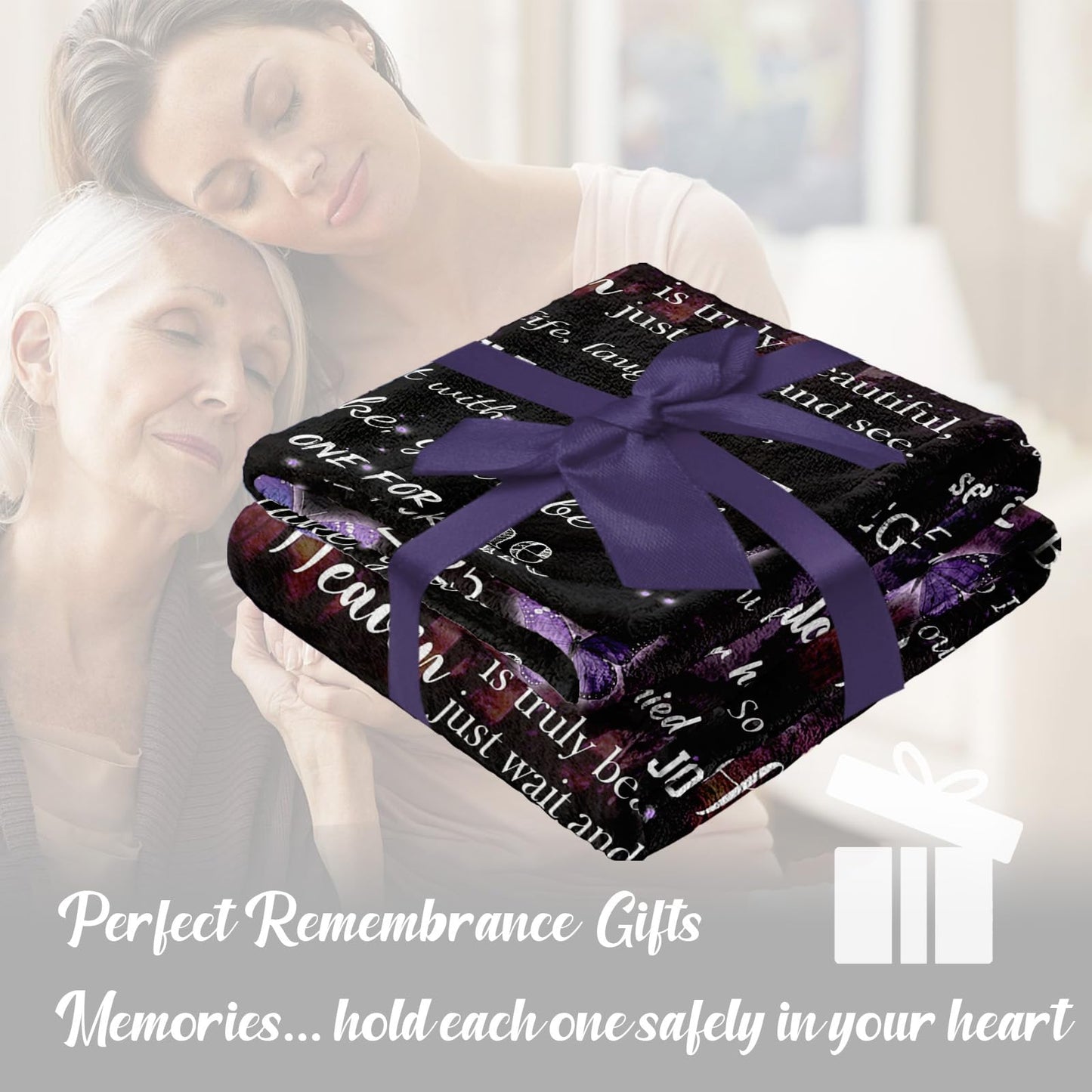 Vsmoedb Custom Memorial Blanket with Pictures, Sympathy Blanket for Loss of Loved One, Memorial Blankets for Loss of Mom Dad, Memory Blankets Memorial Gifts for Loss of Loved One Made in USA