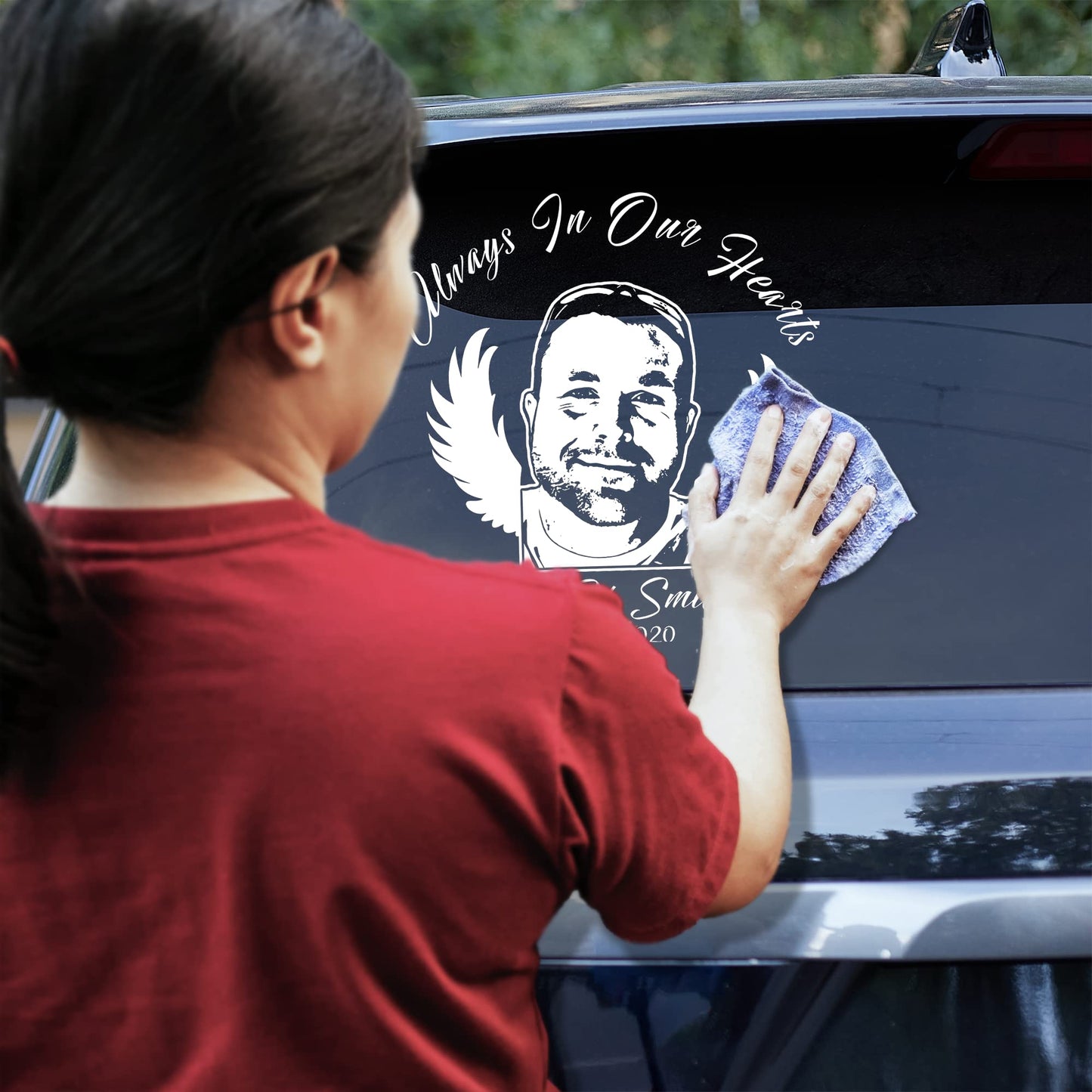 in Memory of Decal for Cars with Photo Window Sticker, Personalized Memorial Bereavement Gifts for Loss of Mom, Sympathy Gift for Loss of Son, Loving RIP Stickers