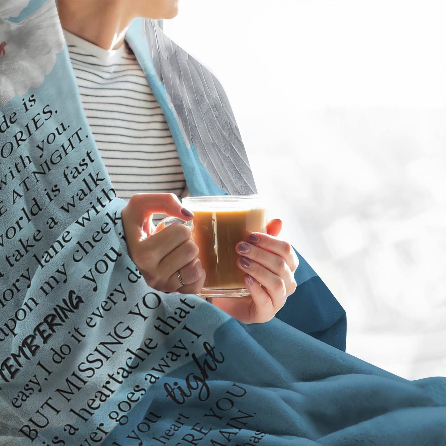 Vsmoedb Custom Memorial Blanket with Pictures, Sympathy Blanket for Loss of Loved One, Memorial Blankets for Loss of Mom Dad, Memory Blankets Memorial Gifts for Loss of Loved One Made in USA