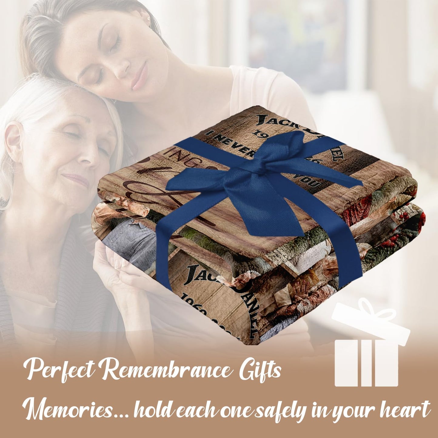 Vsmoedb Custom Memorial Blanket with Pictures, Sympathy Blanket for Loss of Loved One, Memorial Blankets for Loss of Mom Dad, Memory Blankets Memorial Gifts for Loss of Loved One Made in USA