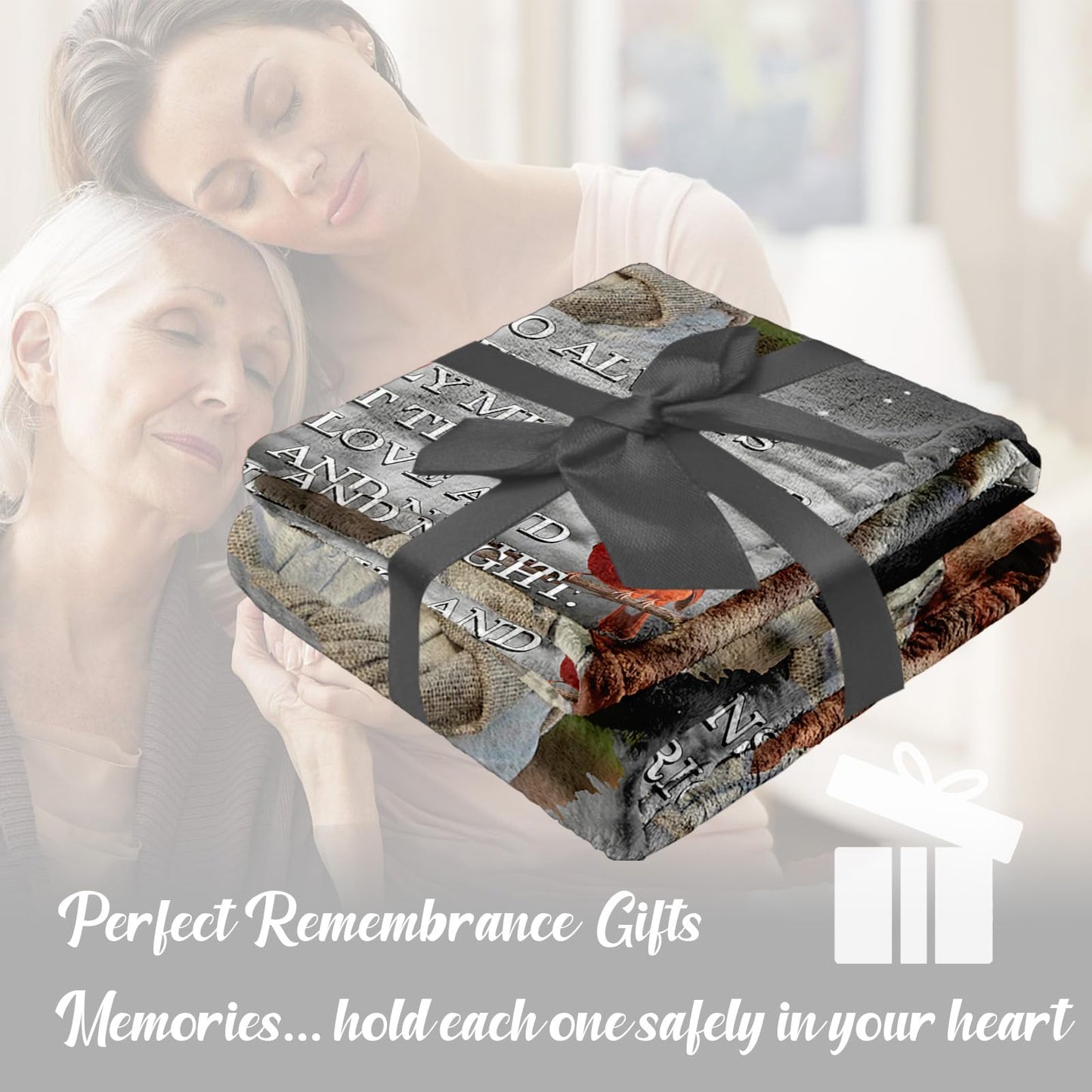 Vsmoedb Custom Memorial Blanket with Pictures, Sympathy Blanket for Loss of Loved One, Memorial Blankets for Loss of Mom Dad, Memory Blankets Memorial Gifts for Loss of Loved One Made in USA