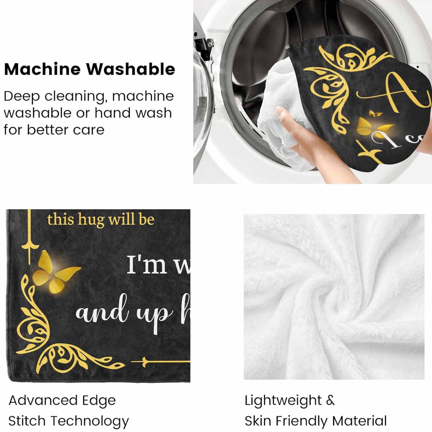 Custom Memorial Blanket with Photos for Loss of Loved One, Loving Memory Personalized Sympathy Blanket for Loss of Dad Mom Husband Wife Friend in Memory of Loved One Gifts, Made in USA