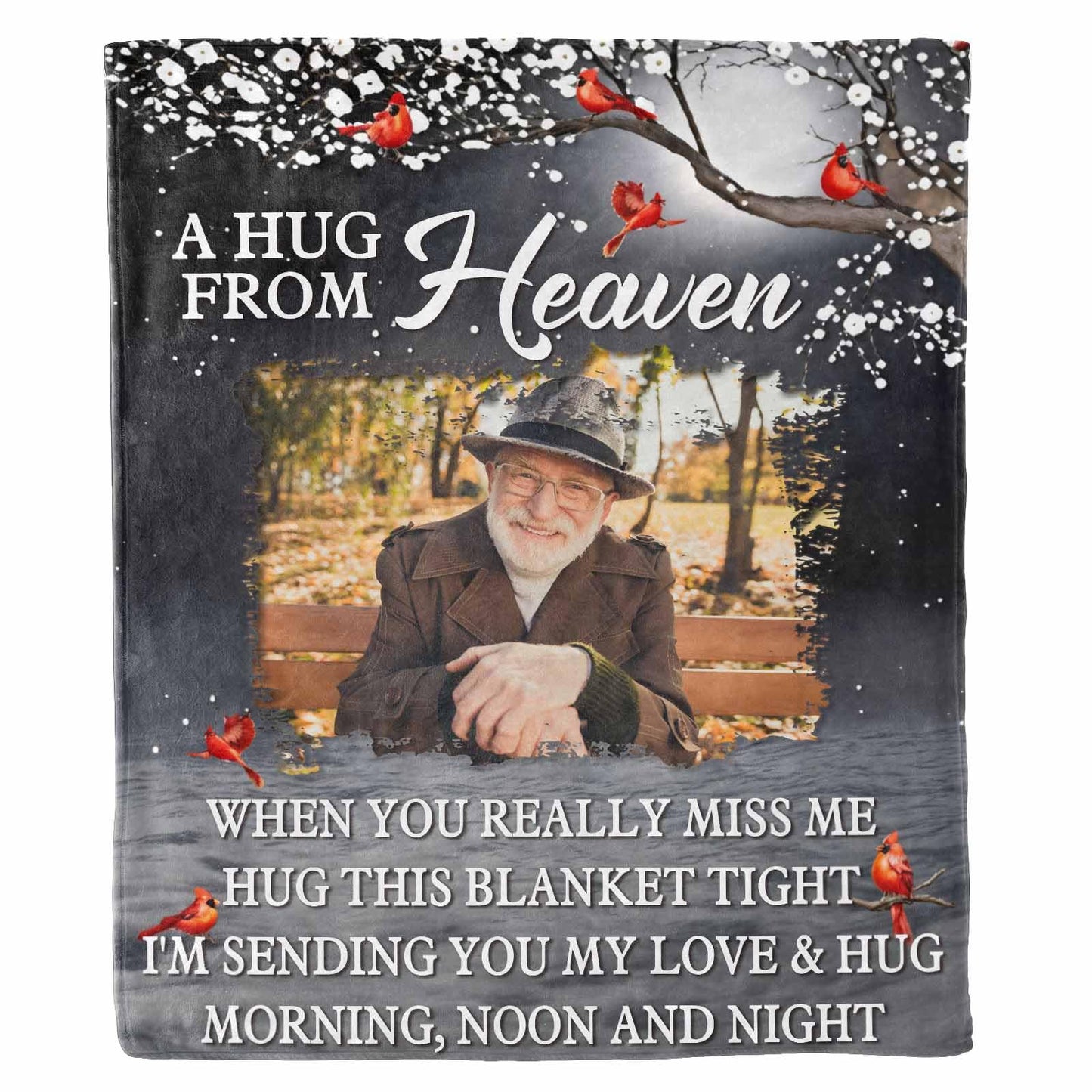 Custom Memorial Blanket with Photos for Loss of Loved One, Loving Memory Personalized Sympathy Blanket for Loss of Dad Mom Husband Wife Friend in Memory of Loved One Gifts, Made in USA