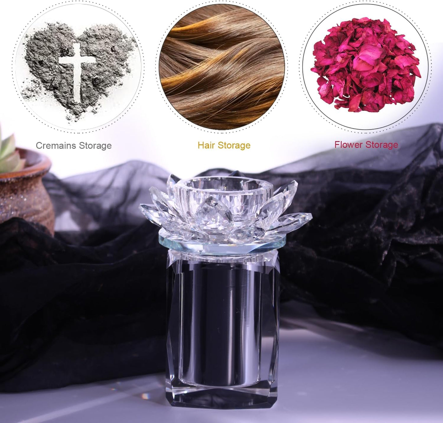 Keepsake urns for Human Ashes Crystal Small urns Cremation Keepsake Photo Urn with Candlestick Sharing Ashes Mini Memorial Urn for Human or Pet to Remember Your Loved One Lost