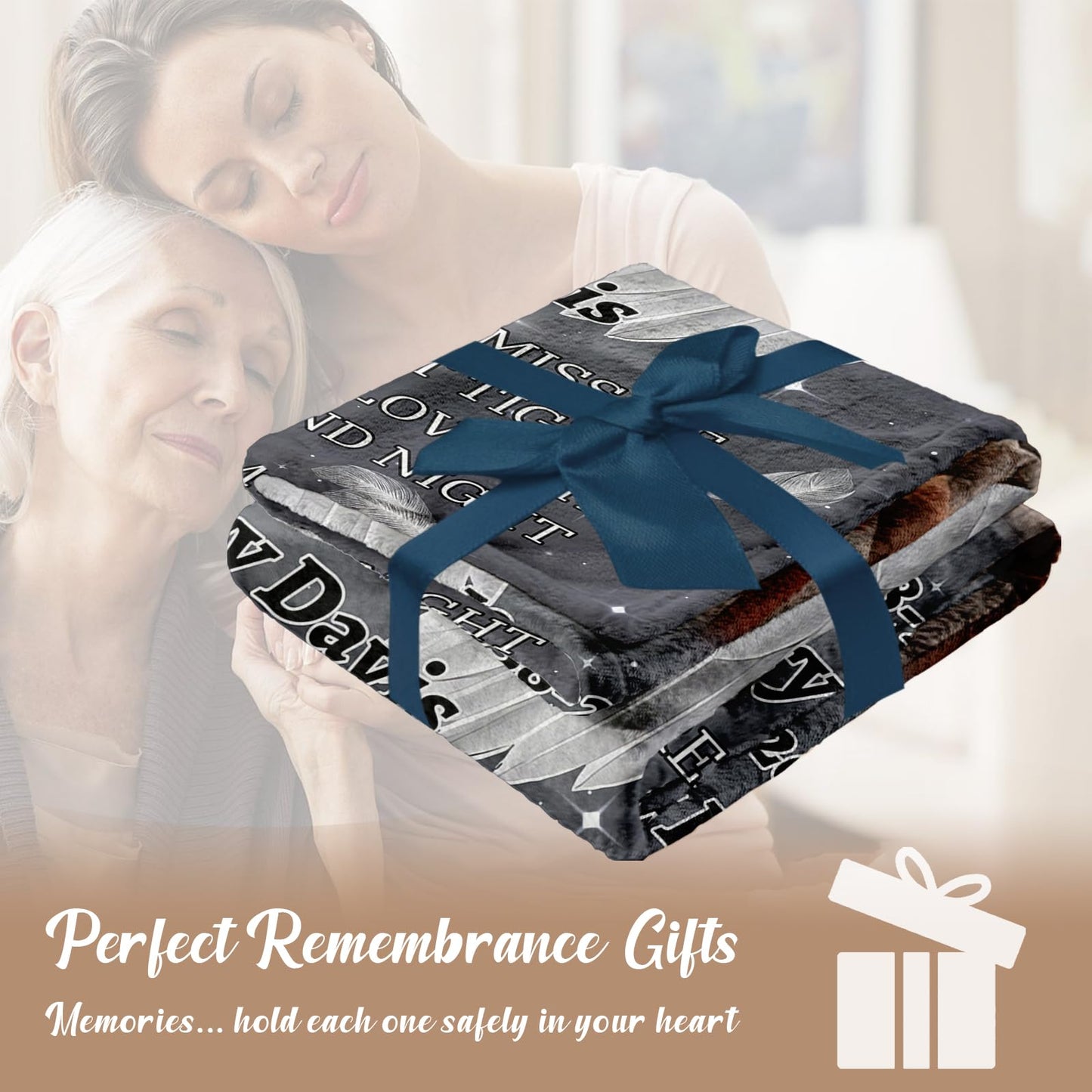 Vsmoedb Custom Memorial Blanket with Pictures, Sympathy Blanket for Loss of Loved One, Memorial Blankets for Loss of Mom Dad, Memory Blankets Memorial Gifts for Loss of Loved One Made in USA