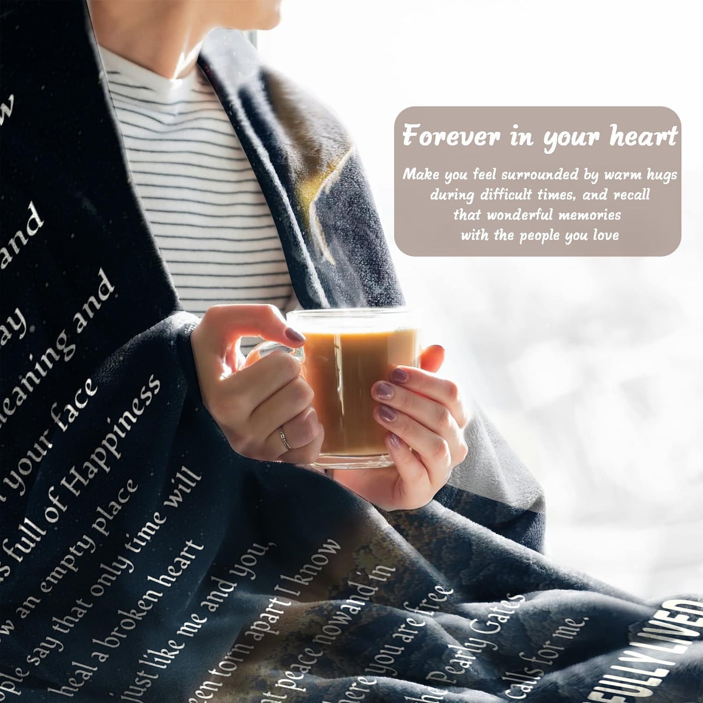 Vsmoedb Custom Memorial Blanket with Pictures, Sympathy Blanket for Loss of Loved One, Memorial Blankets for Loss of Mom Dad, Memory Blankets Memorial Gifts for Loss of Loved One Made in USA