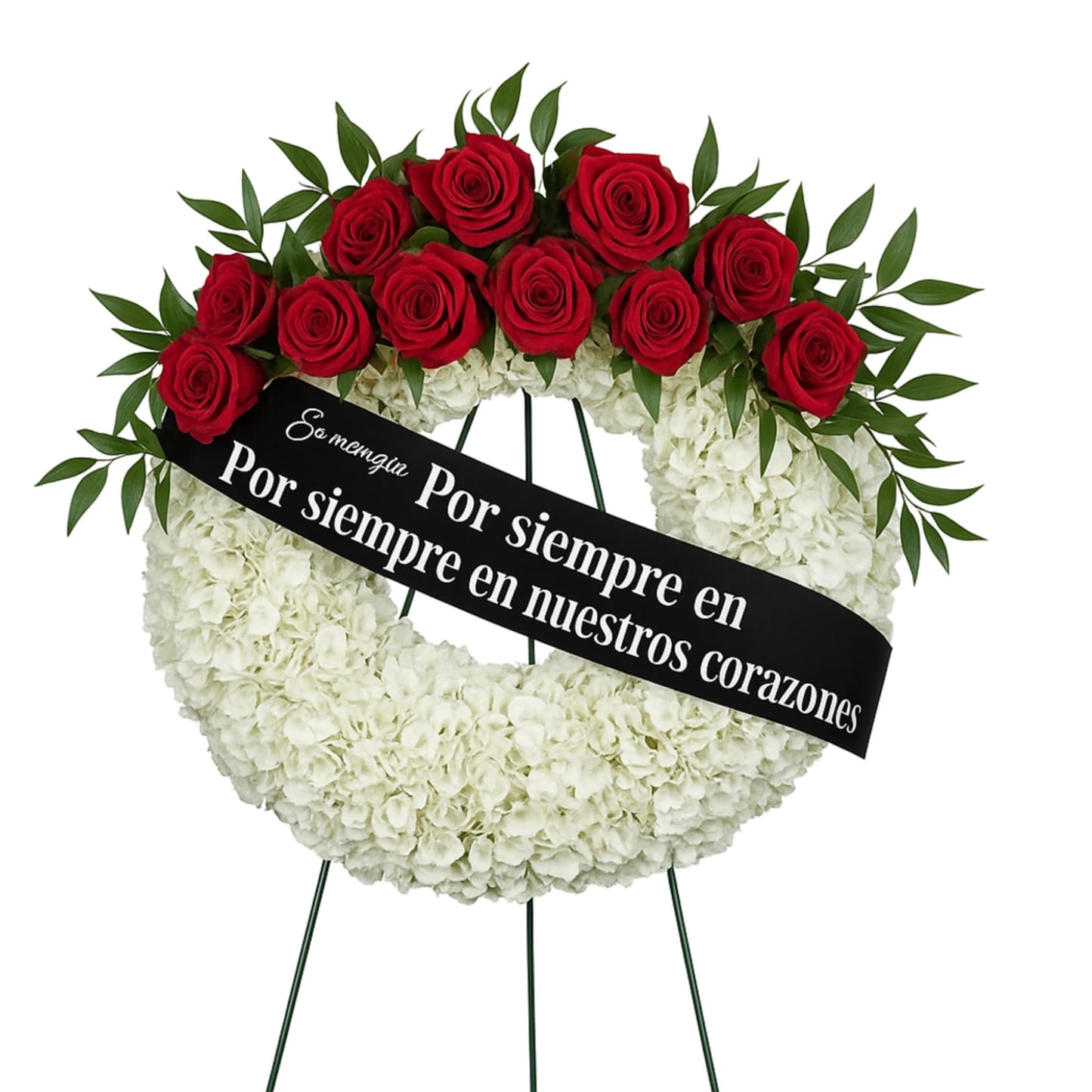 Funeral Sash Memorial Wreath Sash Funeral Ribbon Celebration of Life Ribbon for Casket or Wreath Flowers Memorial Service Honor The Loved Ones Memory 58x4''(White,Forever in Our Hearts)