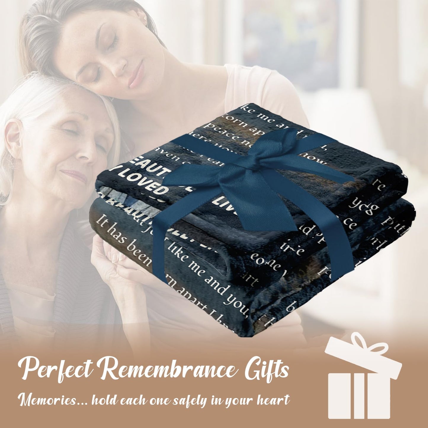 Vsmoedb Custom Memorial Blanket with Pictures, Sympathy Blanket for Loss of Loved One, Memorial Blankets for Loss of Mom Dad, Memory Blankets Memorial Gifts for Loss of Loved One Made in USA
