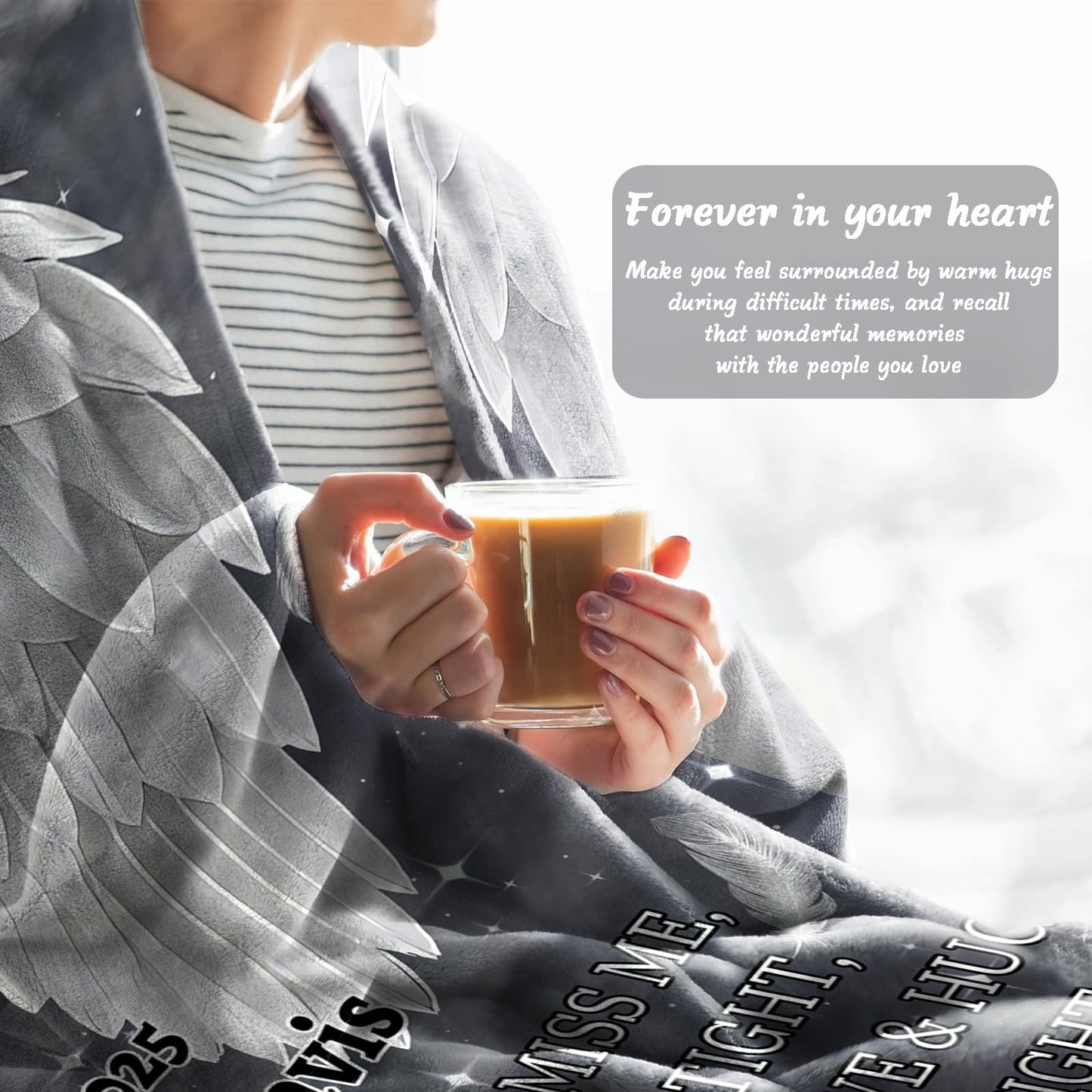 Vsmoedb Custom Memorial Blanket with Pictures, Sympathy Blanket for Loss of Loved One, Memorial Blankets for Loss of Mom Dad, Memory Blankets Memorial Gifts for Loss of Loved One Made in USA