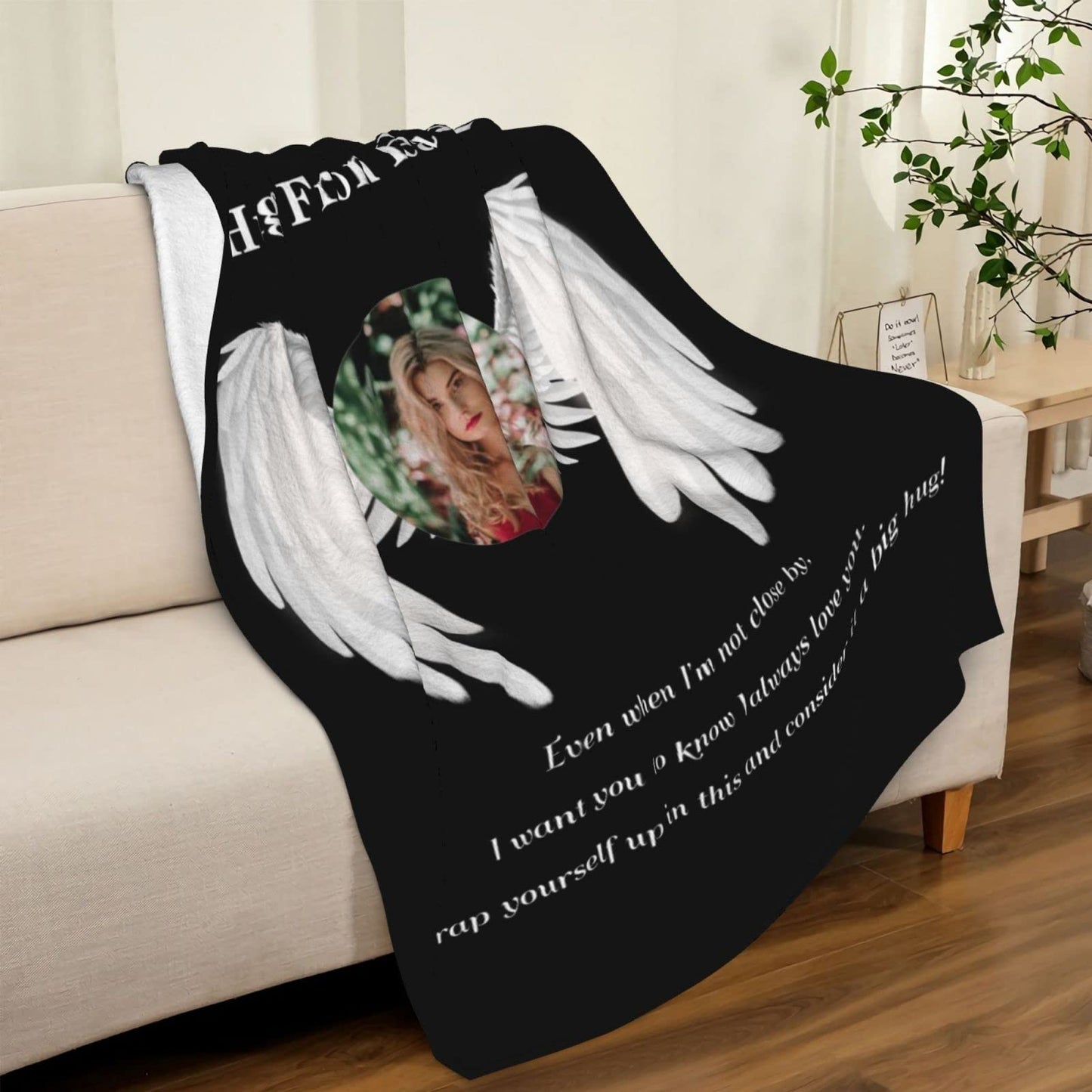 Custom Memorial Blanket with Photo for Loss of Loved One, Memorial Gifts for Loss of Mom Dad, Personalized Sympathy Bereavement Remembrance Grieving Gifts for Loss of Daughter Son