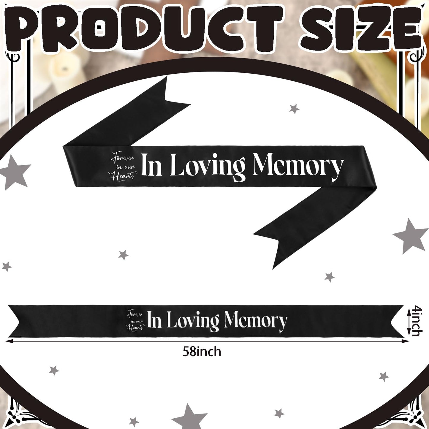 Funeral Sash Memorial Wreath Sash Funeral Ribbon Celebration of Life Ribbon for Casket or Wreath Flowers Memorial Service Honor The Loved Ones Memory 58x4''(White,Forever in Our Hearts)