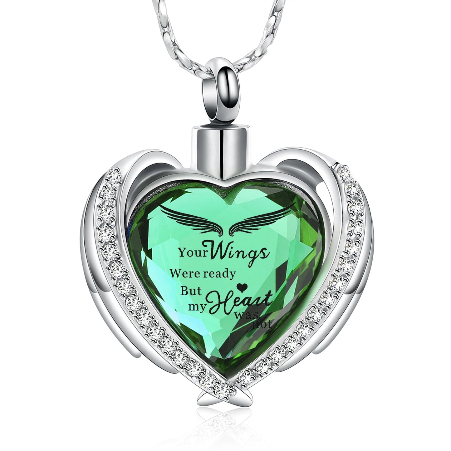 Imrsanl Cremation Jewelry for Ashes Pendant - Crystal Heart Urn Necklace with Mini Keepsake Urn Memorial Ash Jewelry