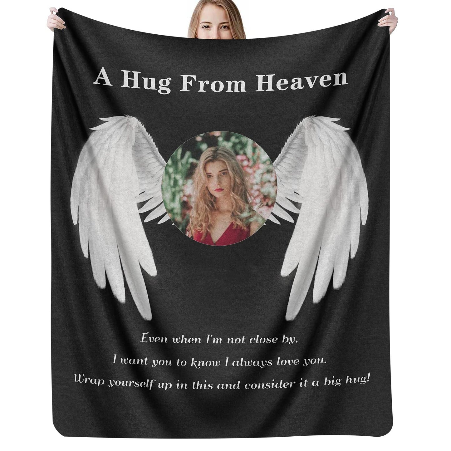 Custom Memorial Blanket with Photo for Loss of Loved One, Memorial Gifts for Loss of Mom Dad, Personalized Sympathy Bereavement Remembrance Grieving Gifts for Loss of Daughter Son