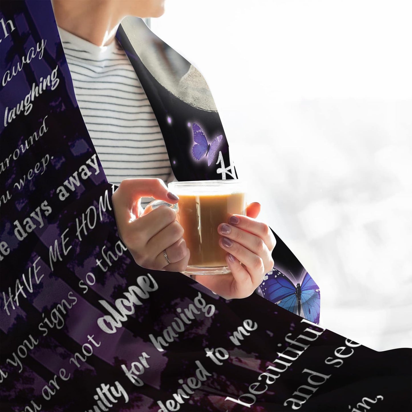 Vsmoedb Custom Memorial Blanket with Pictures, Sympathy Blanket for Loss of Loved One, Memorial Blankets for Loss of Mom Dad, Memory Blankets Memorial Gifts for Loss of Loved One Made in USA