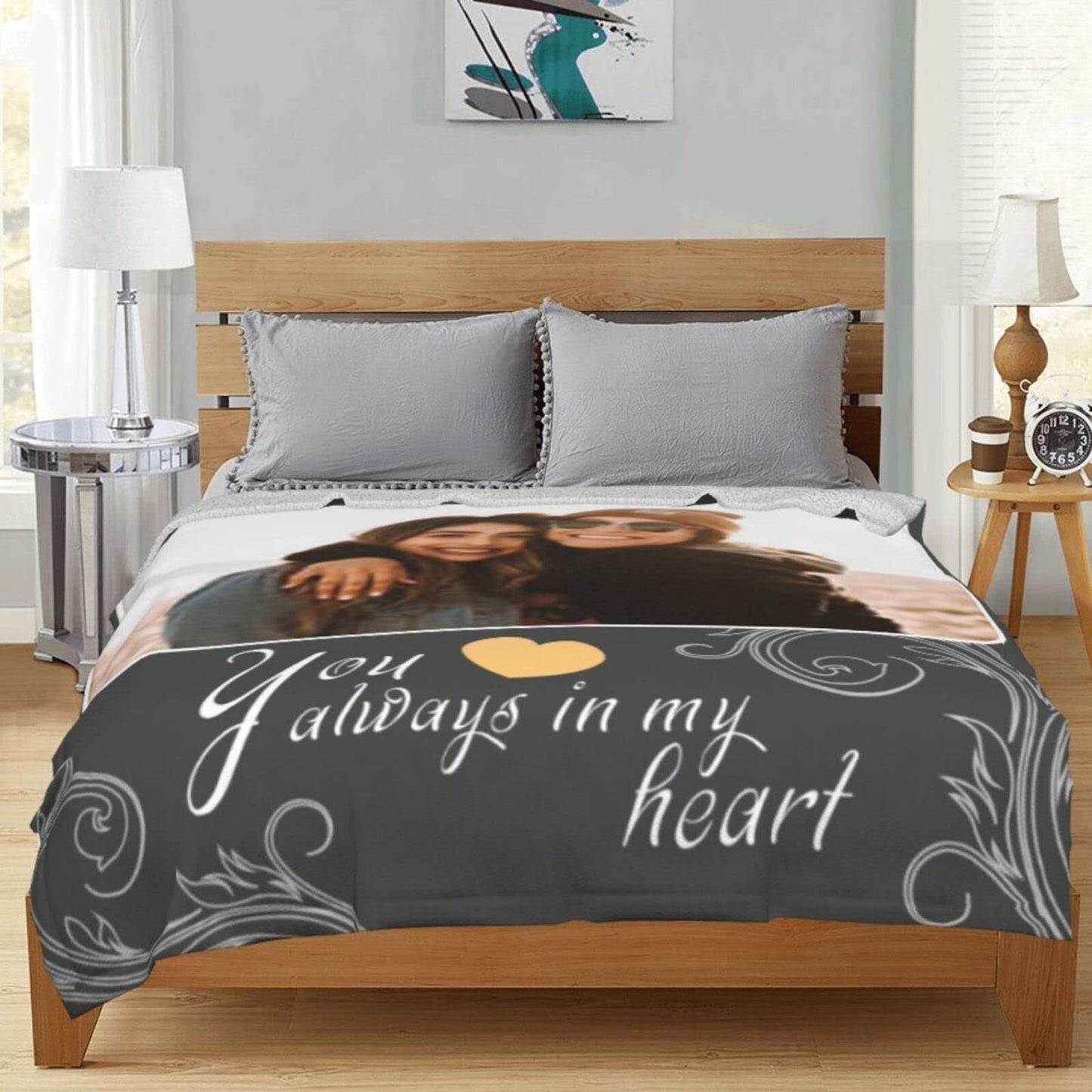 Custom Memorial Blanket with Photo for Loss of Loved One, Memorial Gifts for Loss of Mom Dad, Personalized Sympathy Bereavement Remembrance Grieving Gifts for Loss of Daughter Son