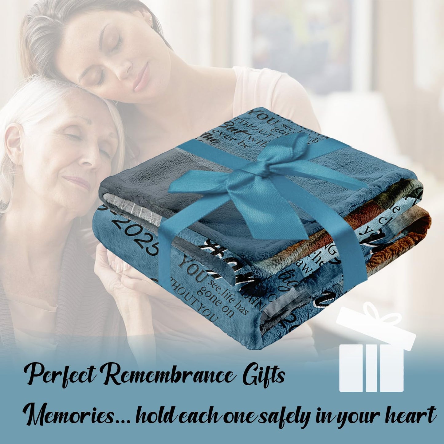 Vsmoedb Custom Memorial Blanket with Pictures, Sympathy Blanket for Loss of Loved One, Memorial Blankets for Loss of Mom Dad, Memory Blankets Memorial Gifts for Loss of Loved One Made in USA