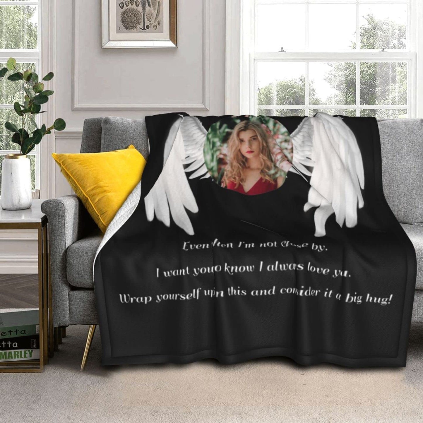 Custom Memorial Blanket with Photo for Loss of Loved One, Memorial Gifts for Loss of Mom Dad, Personalized Sympathy Bereavement Remembrance Grieving Gifts for Loss of Daughter Son