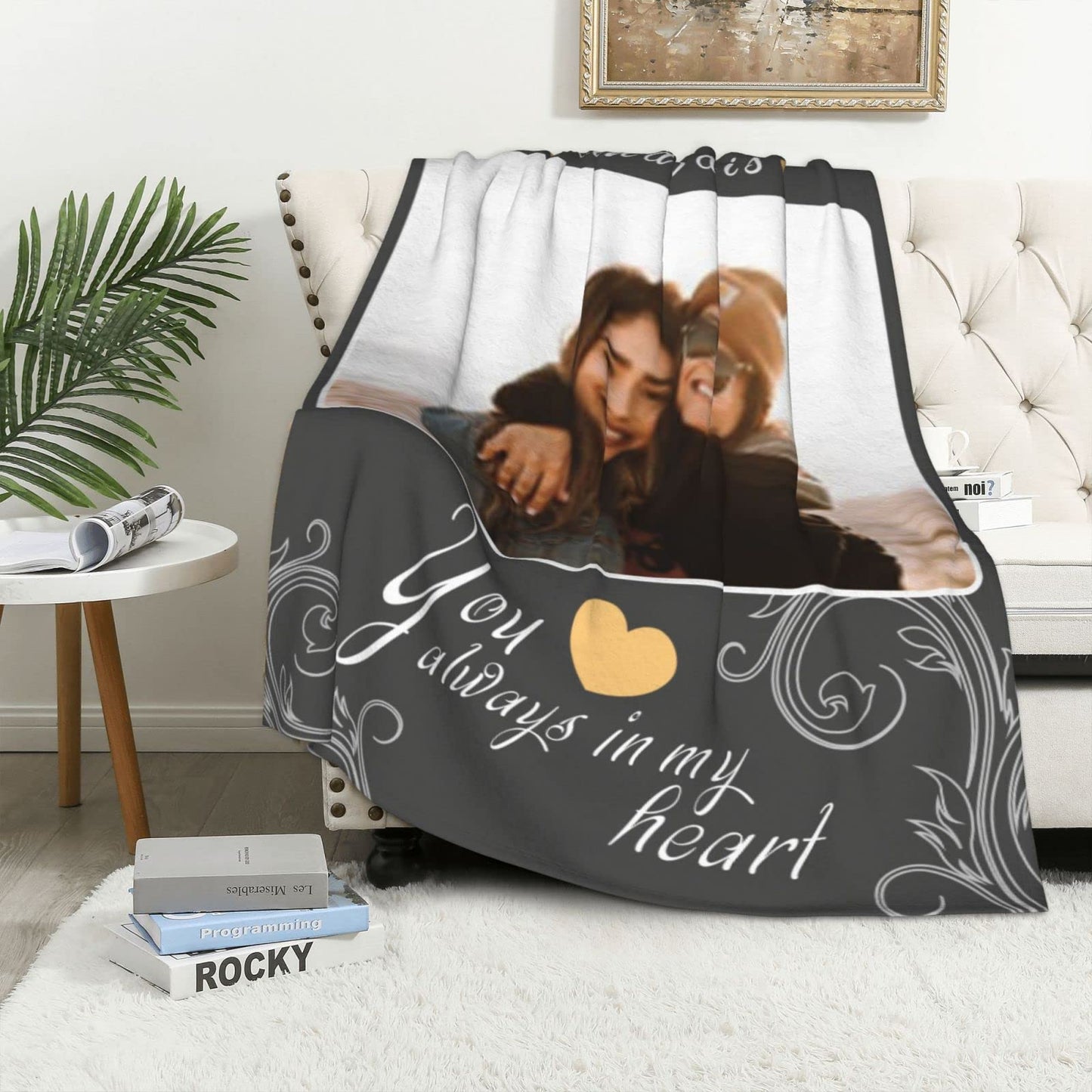 Custom Memorial Blanket with Photo for Loss of Loved One, Memorial Gifts for Loss of Mom Dad, Personalized Sympathy Bereavement Remembrance Grieving Gifts for Loss of Daughter Son