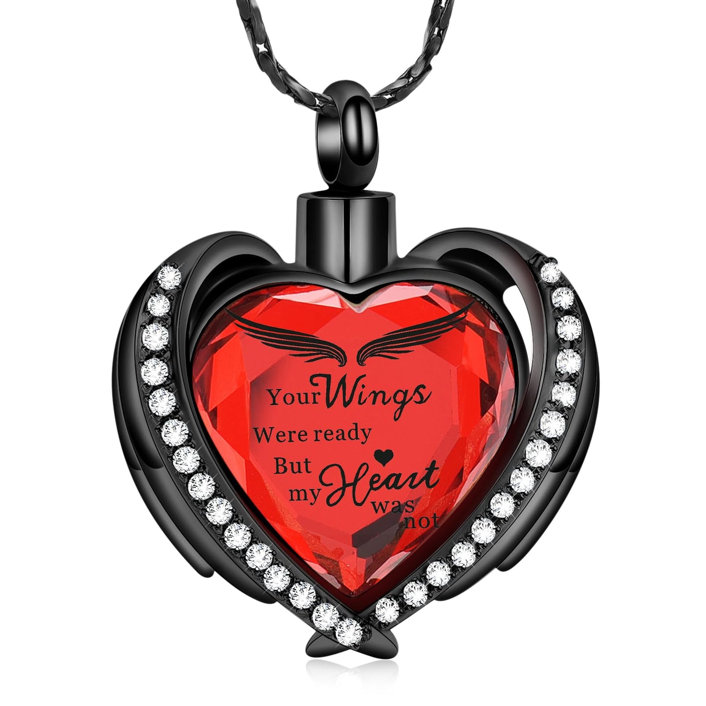 Imrsanl Cremation Jewelry for Ashes Pendant - Crystal Heart Urn Necklace with Mini Keepsake Urn Memorial Ash Jewelry