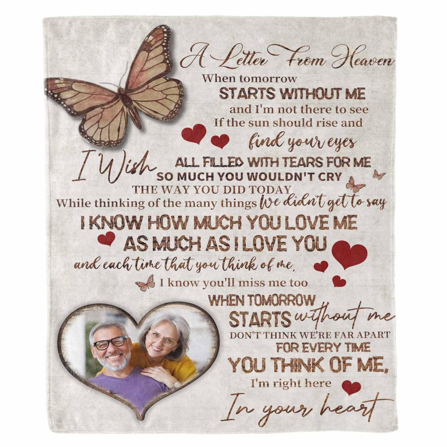 Custom Memorial Blanket with Photos for Loss of Loved One, Loving Memory Personalized Sympathy Blanket for Loss of Dad Mom Husband Wife Friend in Memory of Loved One Gifts, Made in USA