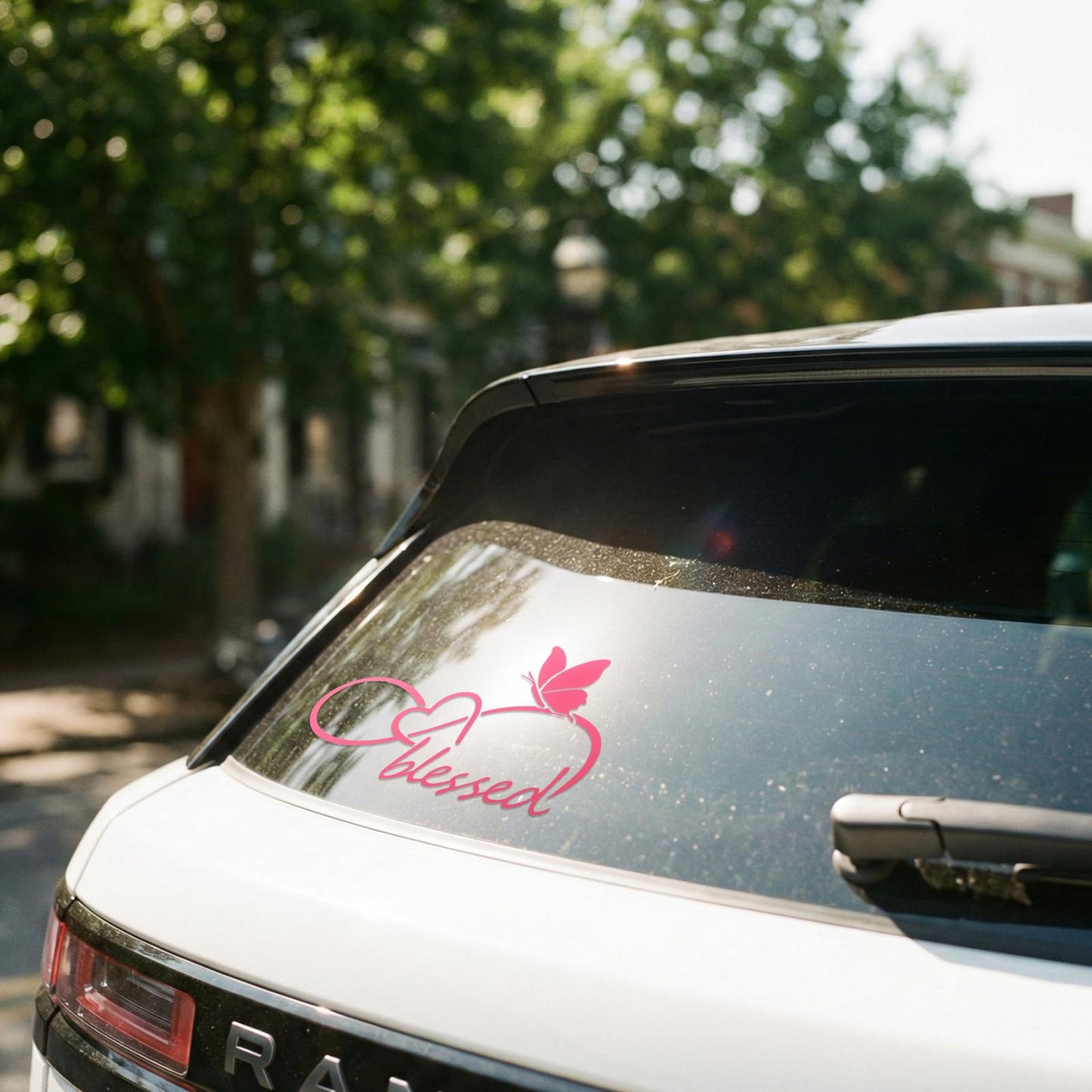 3PCS Car Stickers, Cute Car Accessories,Infinity Heart Love You Drive Safe Rearview Mirror Decals,Waterproof Vinyl Exterior Decoration for New Driver Gift,Women & Family (Pink)