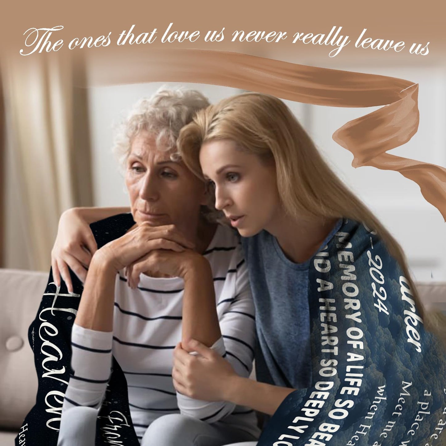 Vsmoedb Custom Memorial Blanket with Pictures, Sympathy Blanket for Loss of Loved One, Memorial Blankets for Loss of Mom Dad, Memory Blankets Memorial Gifts for Loss of Loved One Made in USA