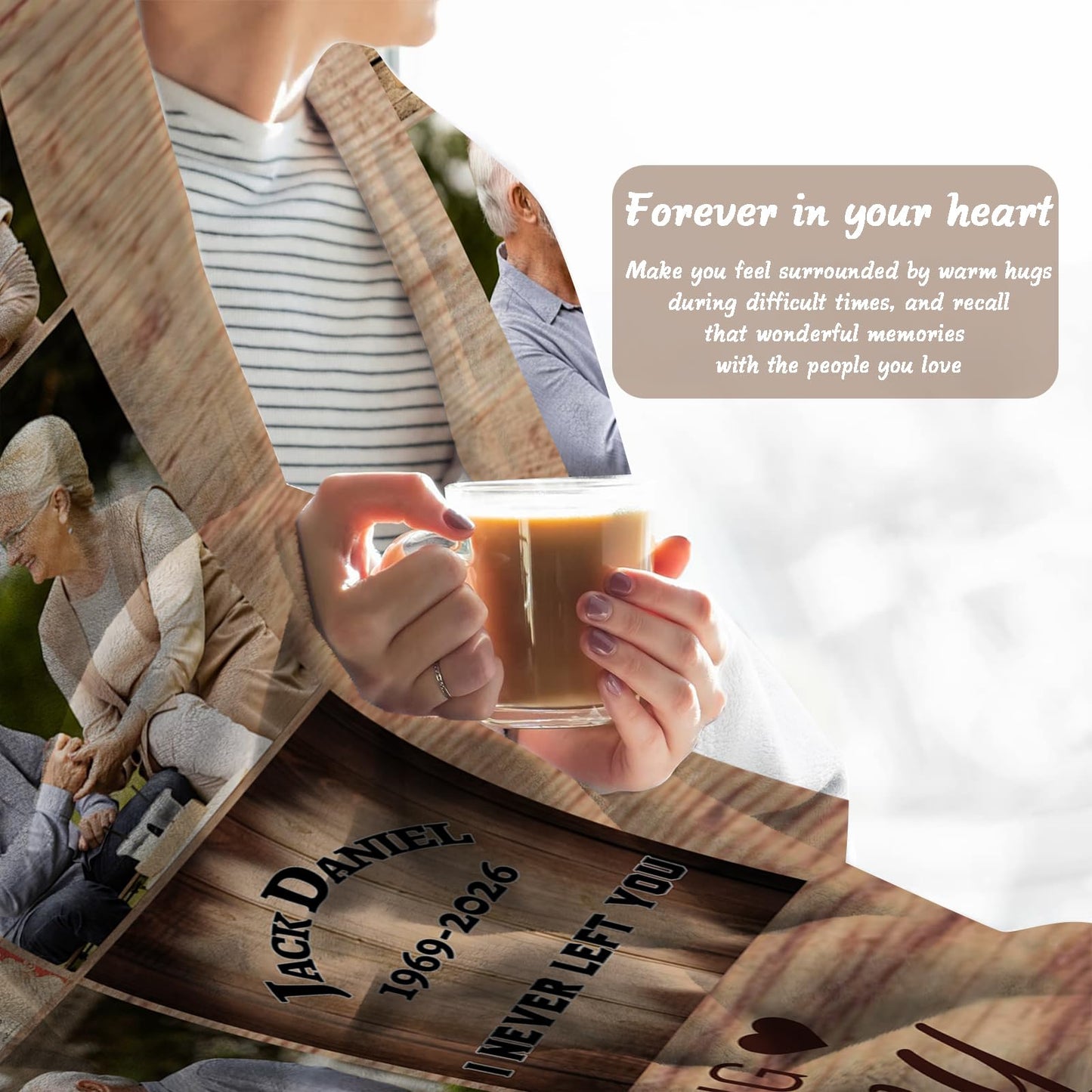 Vsmoedb Custom Memorial Blanket with Pictures, Sympathy Blanket for Loss of Loved One, Memorial Blankets for Loss of Mom Dad, Memory Blankets Memorial Gifts for Loss of Loved One Made in USA
