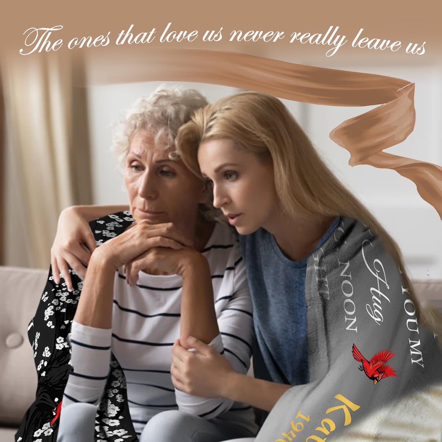 Vsmoedb Custom Memorial Blanket with Pictures, Sympathy Blanket for Loss of Loved One, Memorial Blankets for Loss of Mom Dad, Memory Blankets Memorial Gifts for Loss of Loved One Made in USA