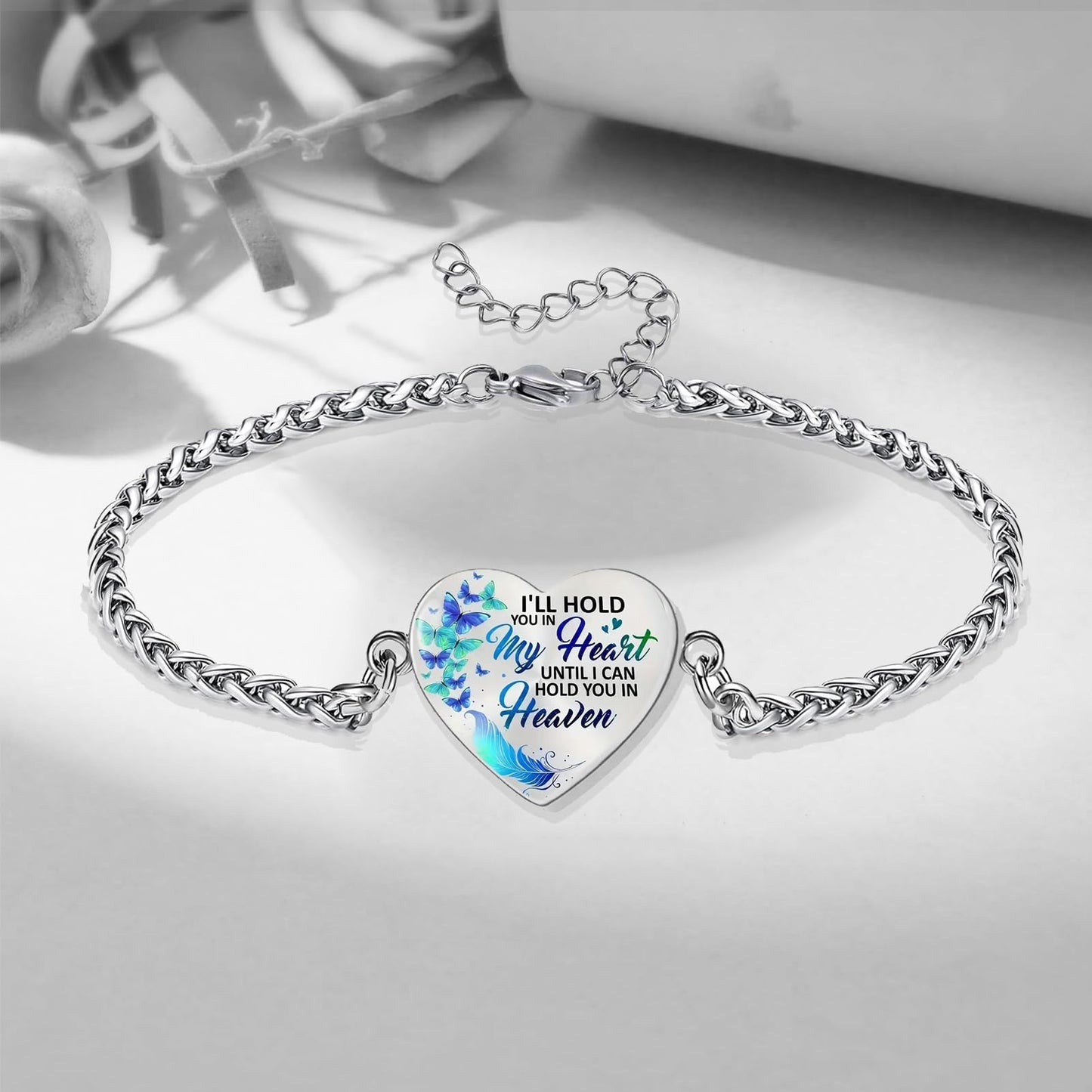 Cremation Jewelry Heart Urn Bracelet for Ashes for Women Memorial Pendant Human Ashes Keepsake Link Bracelet