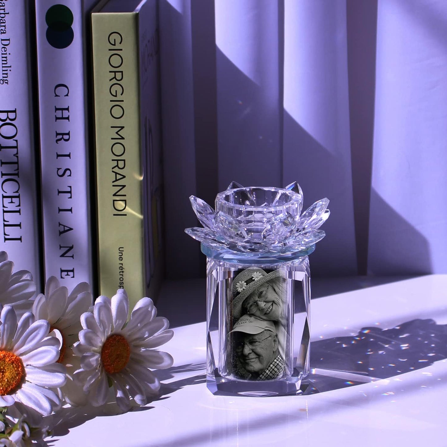 Keepsake urns for Human Ashes Crystal Small urns Cremation Keepsake Photo Urn with Candlestick Sharing Ashes Mini Memorial Urn for Human or Pet to Remember Your Loved One Lost