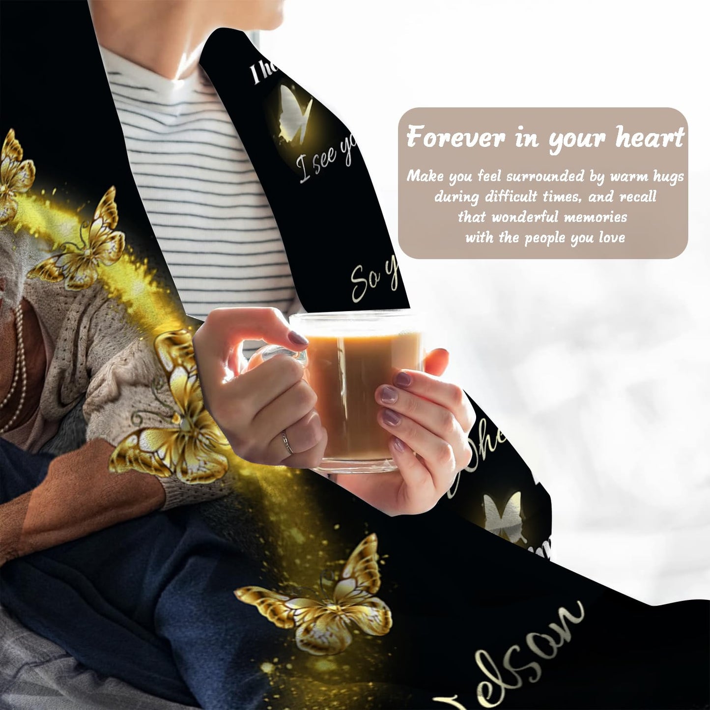 Vsmoedb Custom Memorial Blanket with Pictures, Sympathy Blanket for Loss of Loved One, Memorial Blankets for Loss of Mom Dad, Memory Blankets Memorial Gifts for Loss of Loved One Made in USA