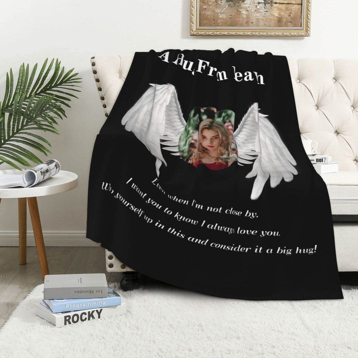 Custom Memorial Blanket with Photo for Loss of Loved One, Memorial Gifts for Loss of Mom Dad, Personalized Sympathy Bereavement Remembrance Grieving Gifts for Loss of Daughter Son