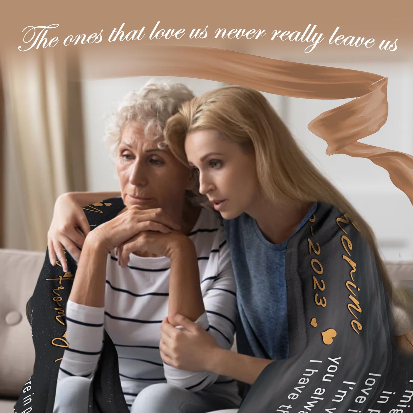 Vsmoedb Custom Memorial Blanket with Pictures, Sympathy Blanket for Loss of Loved One, Memorial Blankets for Loss of Mom Dad, Memory Blankets Memorial Gifts for Loss of Loved One Made in USA