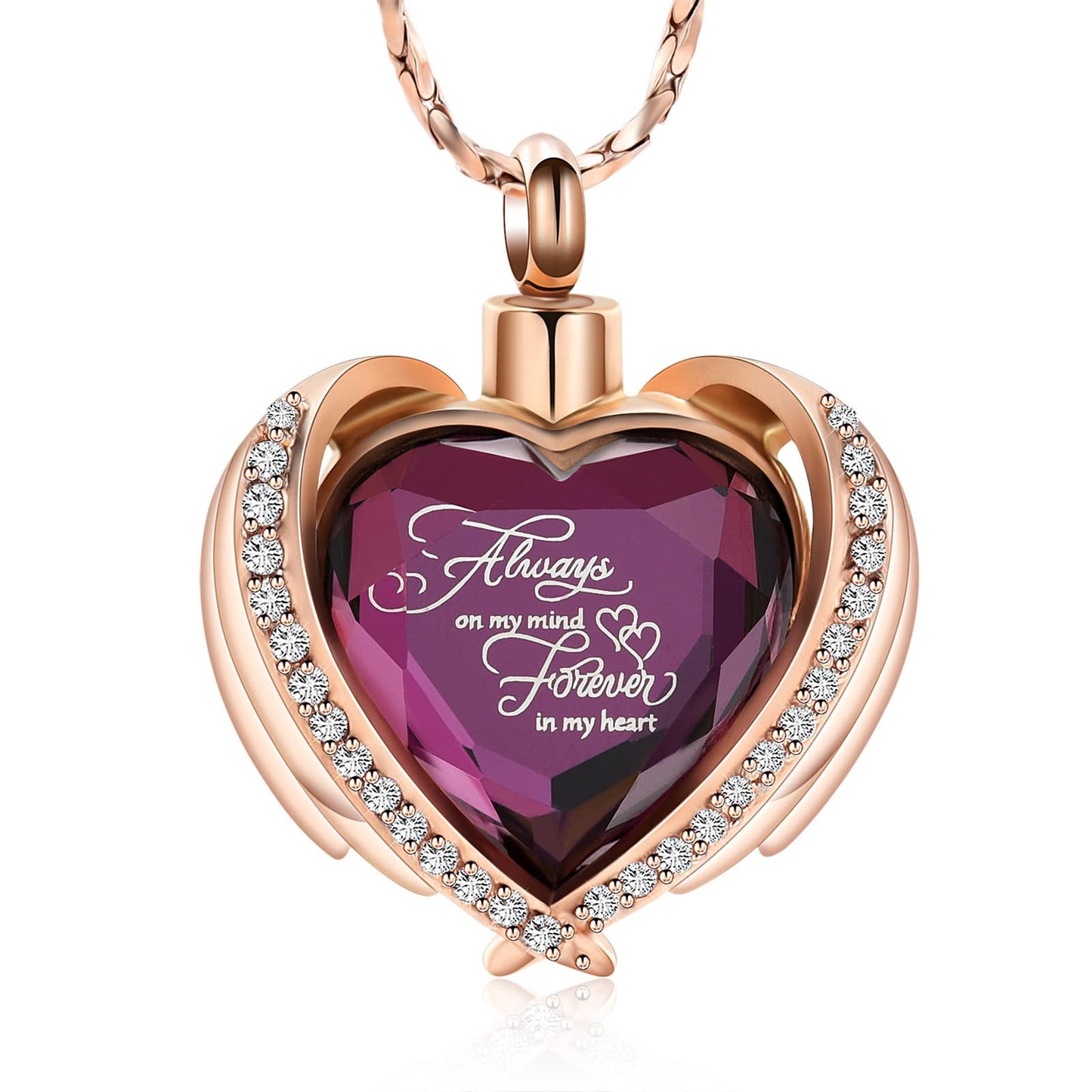 Imrsanl Cremation Jewelry for Ashes Pendant - Crystal Heart Urn Necklace with Mini Keepsake Urn Memorial Ash Jewelry