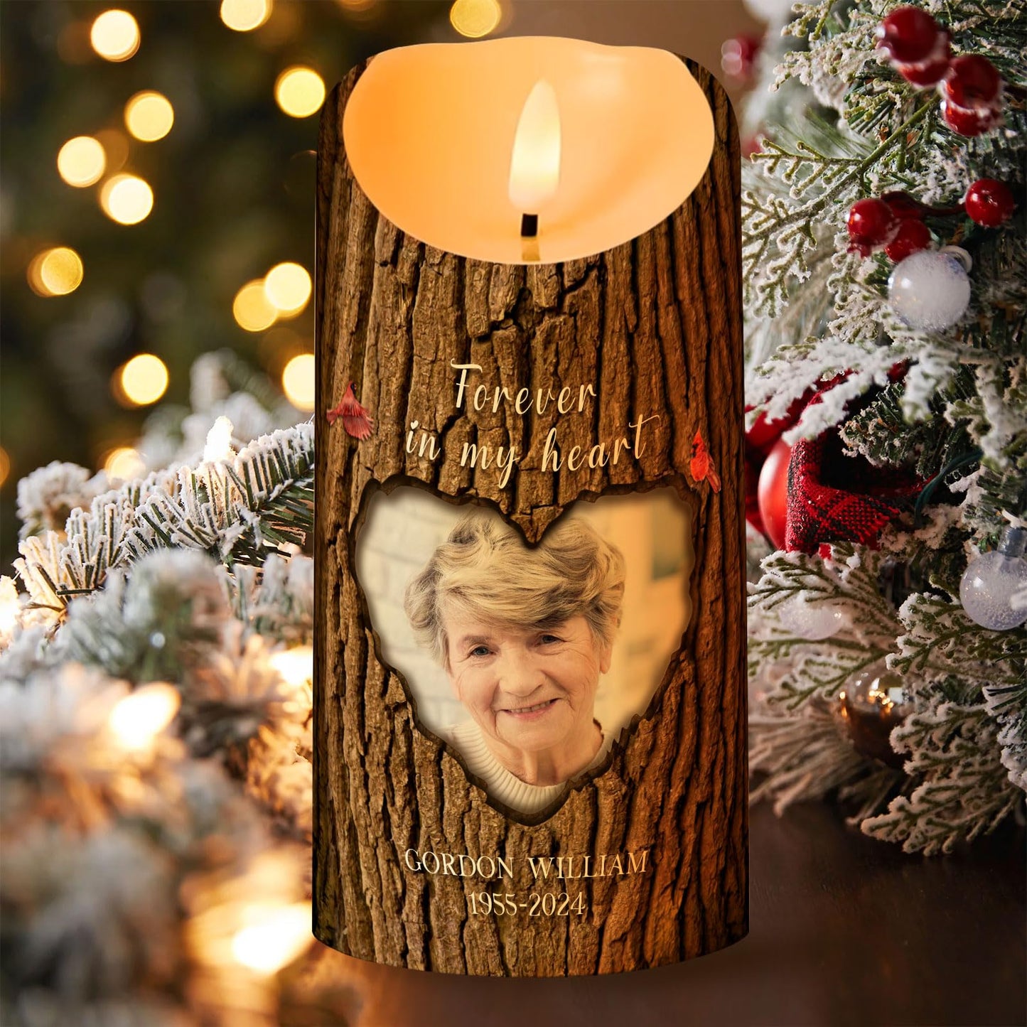Personalized Photo 3D LED Candles Bereavement Gift Idea Custom Flameless Candles for Loss of Loved One Dad Mom Husband Wife Friend