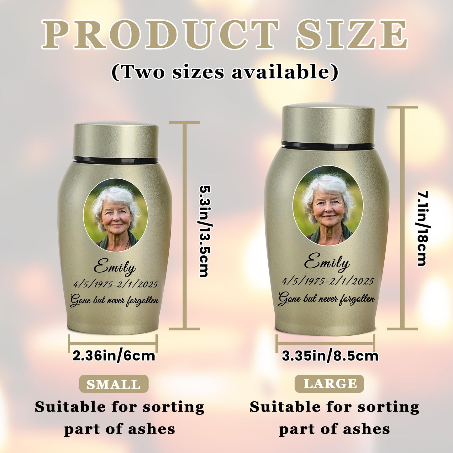 Personalized Cremation Urns for Human Ashes, Custom Name Photo Urns for Human Ashes Adult Female Male, Stainless Steel Keepsake Human Urns for Ashes Decorative Urn Ashes