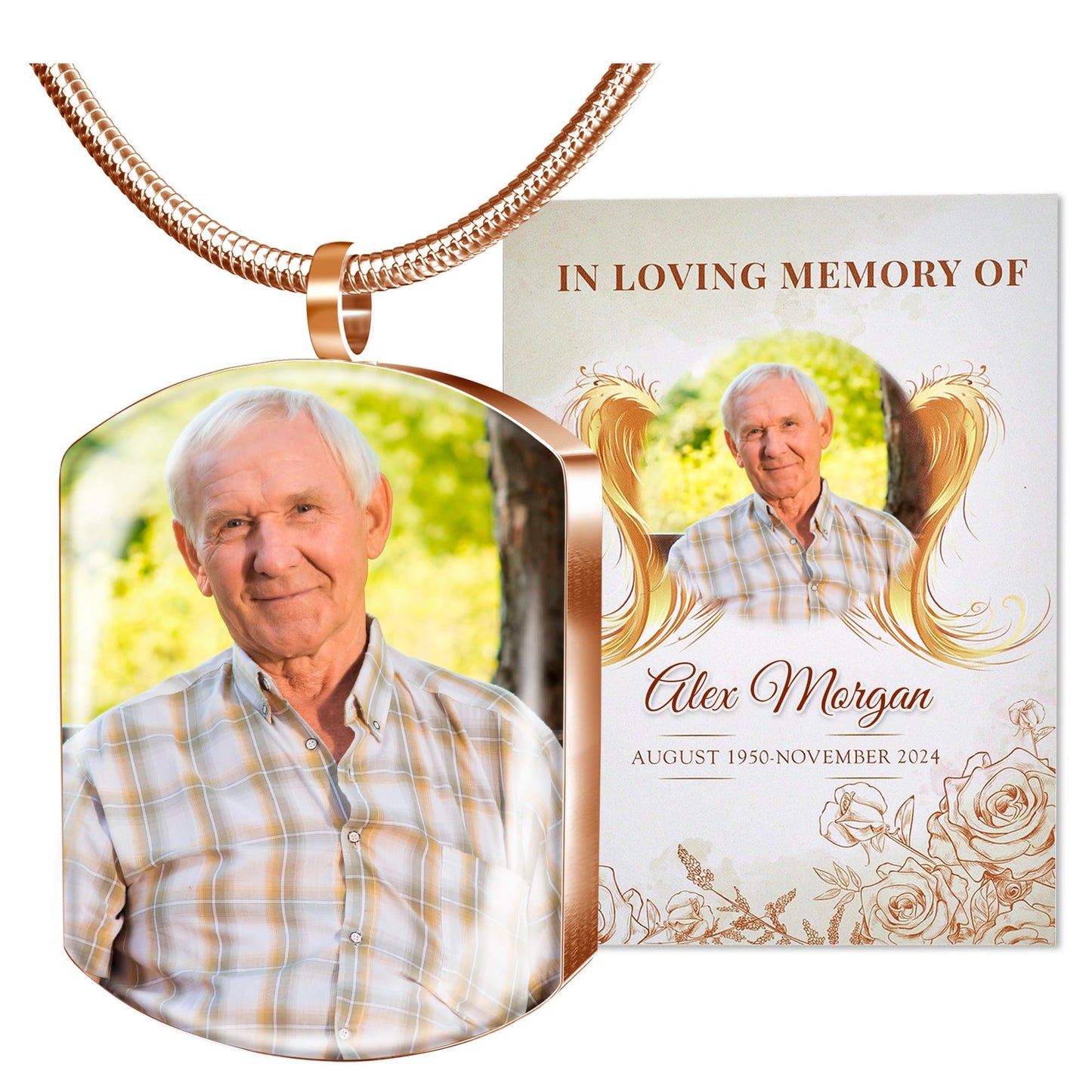 Fanery Sue Personalized Ashes Necklace for Women Men Custom Engraving Photo & Text Cremation Jewelry Urn Necklace for Ashes Memorial Keepsake for Loss Loved One