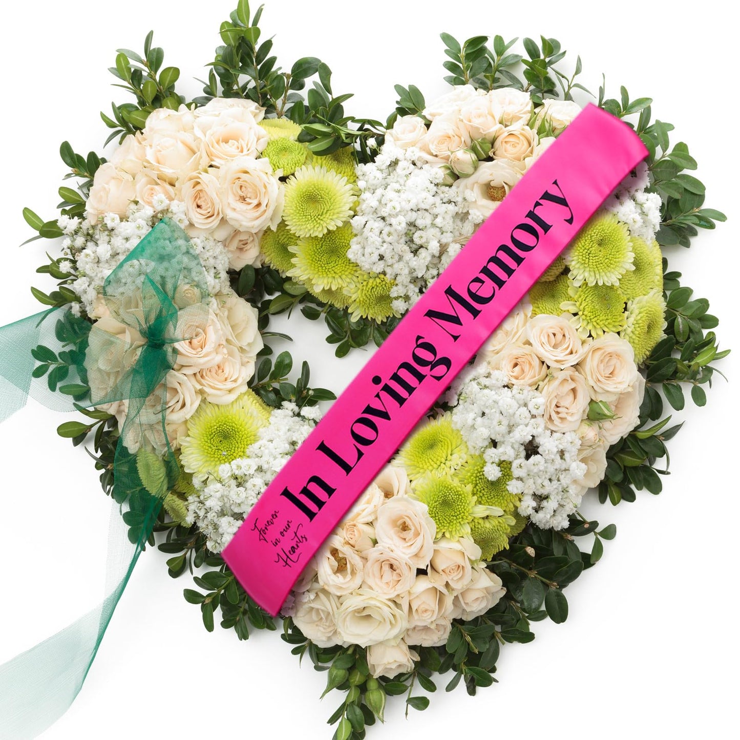 Funeral Sash Memorial Wreath Sash Funeral Ribbon Celebration of Life Ribbon for Casket or Wreath Flowers Memorial Service Honor The Loved Ones Memory 58x4''(White,Forever in Our Hearts)