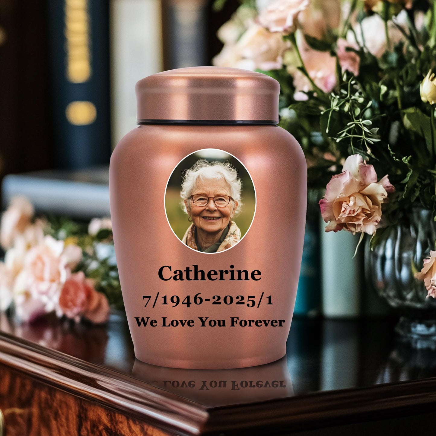 Personalized Cremation Urns for Human Ashes, Custom Name Photo Urns for Human Ashes Adult Female Male, Stainless Steel Keepsake Human Urns for Ashes Decorative Urn Ashes