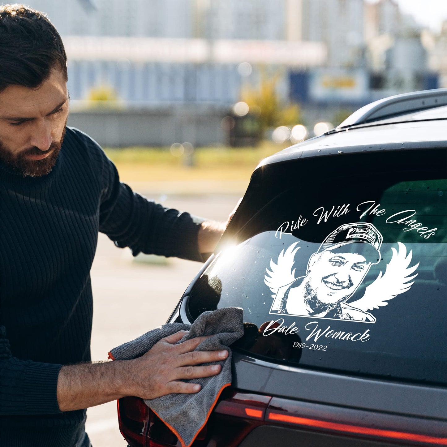 in Memory of Decal for Cars with Photo Window Sticker, Personalized Memorial Bereavement Gifts for Loss of Mom, Sympathy Gift for Loss of Son, Loving RIP Stickers