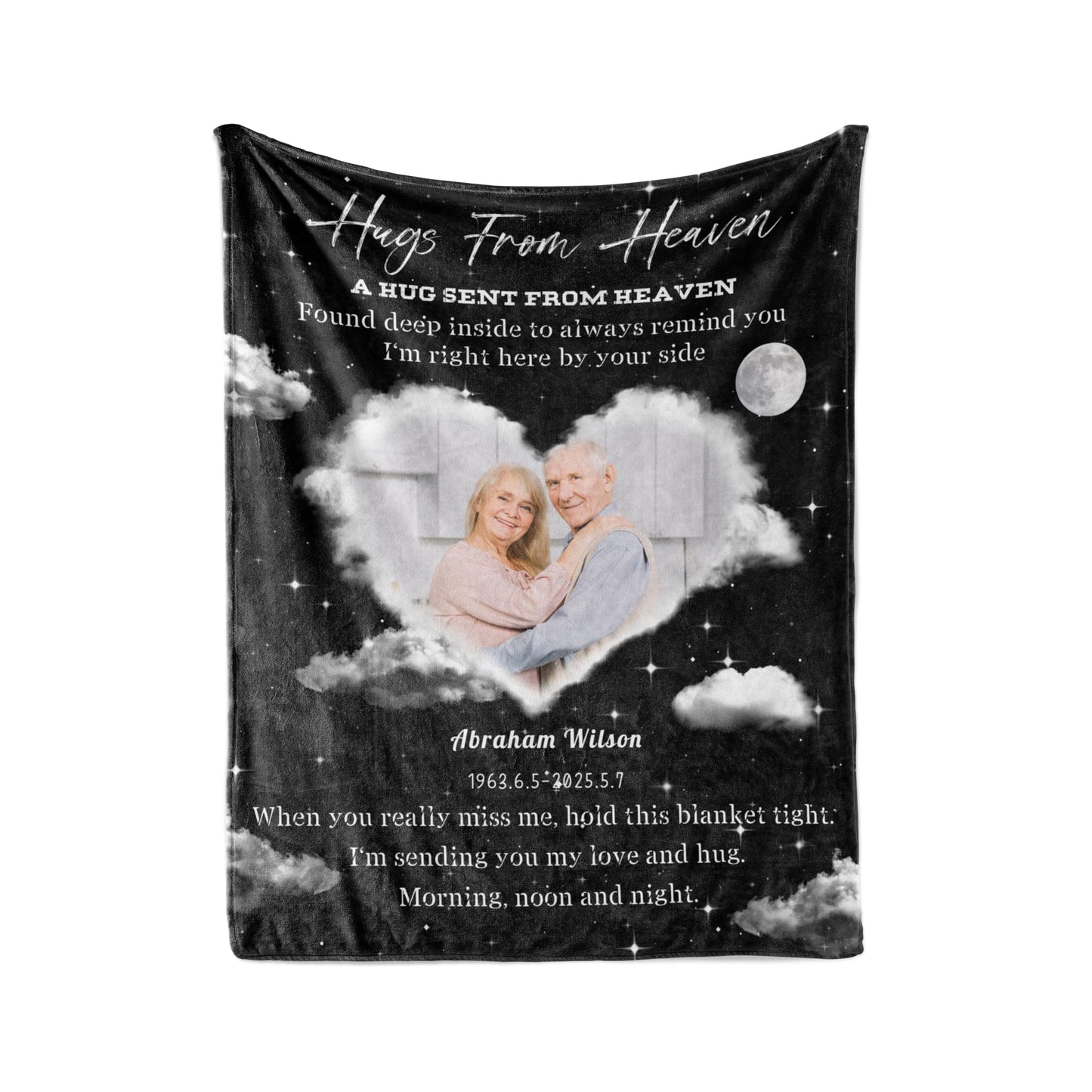 Vsmoedb Custom Memorial Blanket with Pictures, Sympathy Blanket for Loss of Loved One, Memorial Blankets for Loss of Mom Dad, Memory Blankets Memorial Gifts for Loss of Loved One Made in USA
