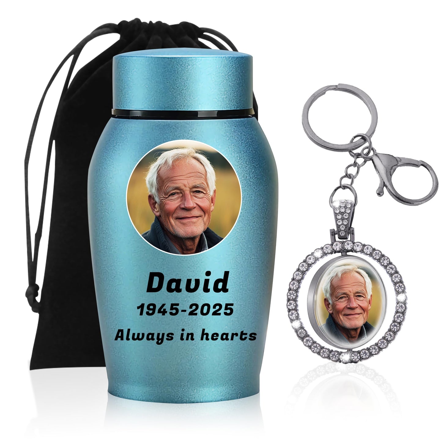 Personalized Cremation Urns for Human Ashes, Custom Name Photo Urns for Human Ashes Adult Female Male, Stainless Steel Keepsake Human Urns for Ashes Decorative Urn Ashes