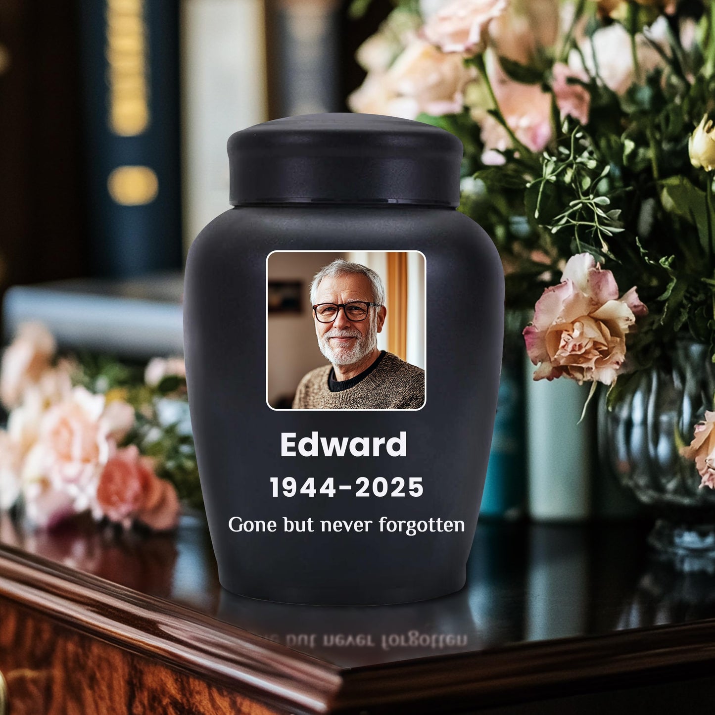 Personalized Cremation Urns for Human Ashes, Custom Name Photo Urns for Human Ashes Adult Female Male, Stainless Steel Keepsake Human Urns for Ashes Decorative Urn Ashes