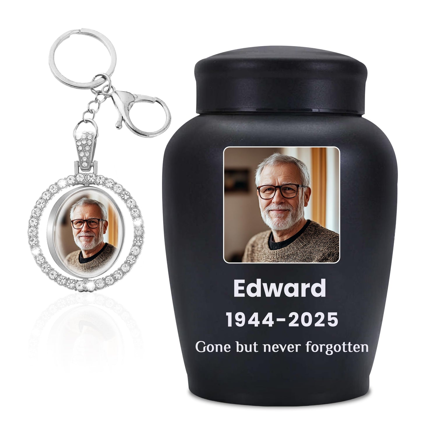 Personalized Cremation Urns for Human Ashes, Custom Name Photo Urns for Human Ashes Adult Female Male, Stainless Steel Keepsake Human Urns for Ashes Decorative Urn Ashes