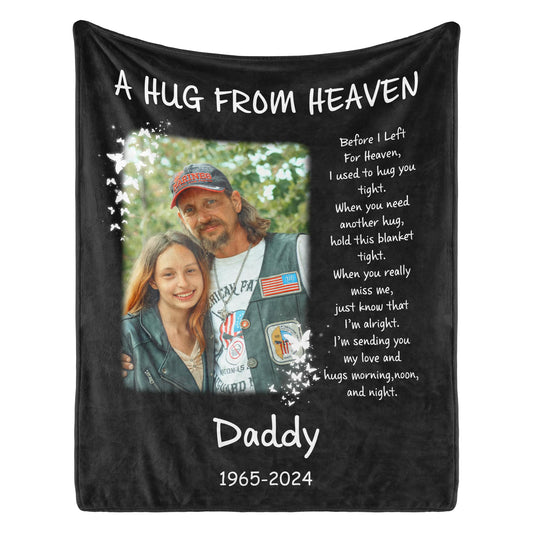 Custom Memorial Blanket with Photo for Loss of Loved One, Memorial Gifts for Loss of Mom Dad, Personalized Sympathy Bereavement Remembrance Grieving Gifts for Loss of Daughter Son