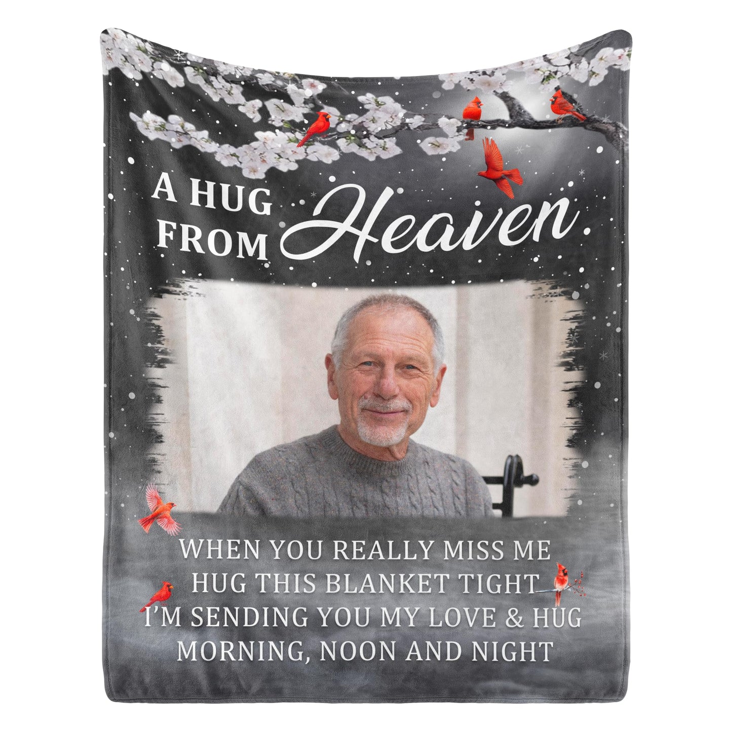 Custom Memorial Blanket with Photo for Loss of Loved One, Memorial Gifts for Loss of Mom Dad, Personalized Sympathy Bereavement Remembrance Grieving Gifts for Loss of Daughter Son