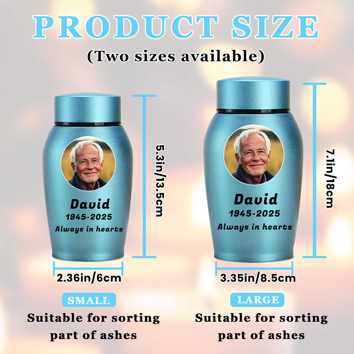 Personalized Cremation Urns for Human Ashes, Custom Name Photo Urns for Human Ashes Adult Female Male, Stainless Steel Keepsake Human Urns for Ashes Decorative Urn Ashes